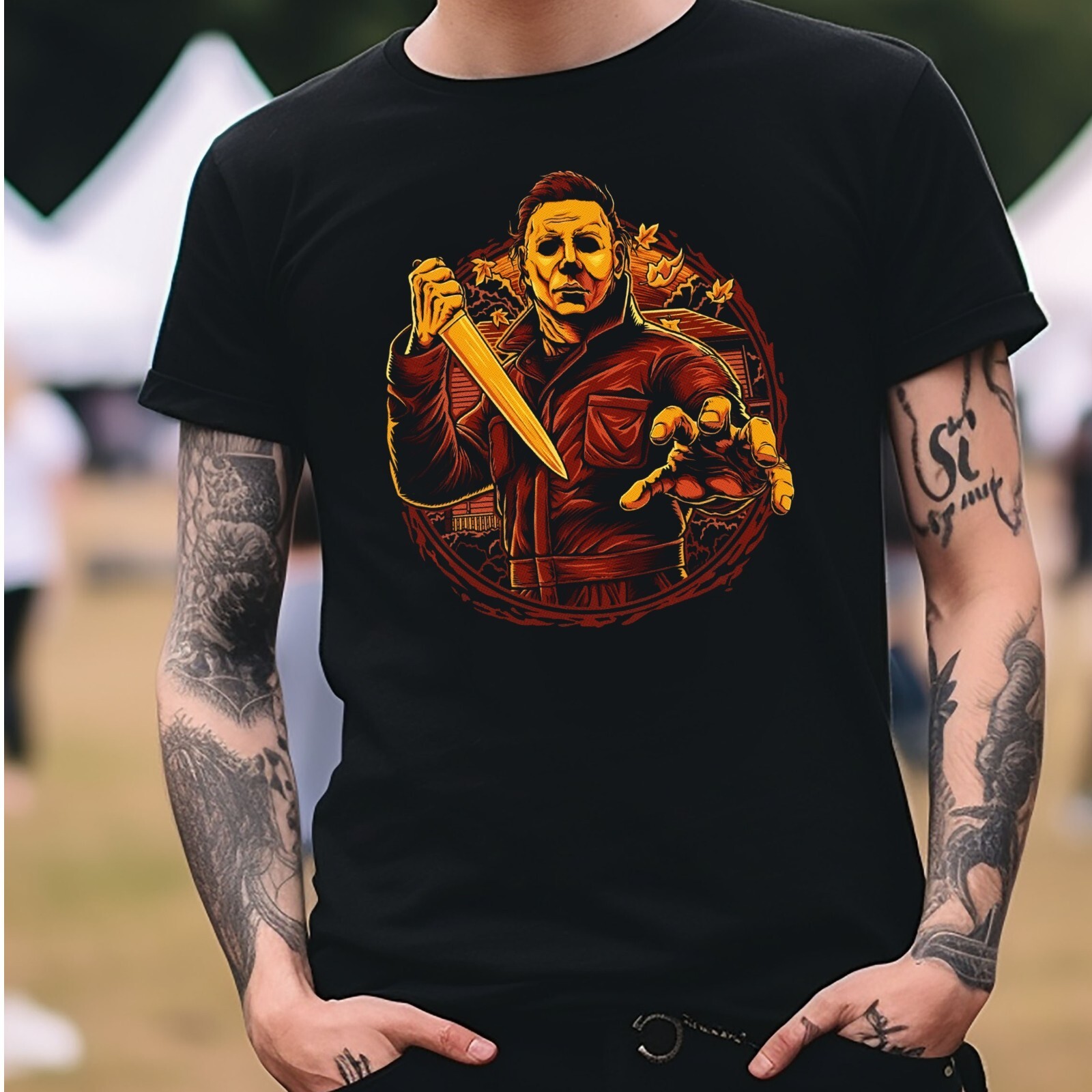 Michael Myers Horror Movie T-Shirt Black S-3XL Halloween