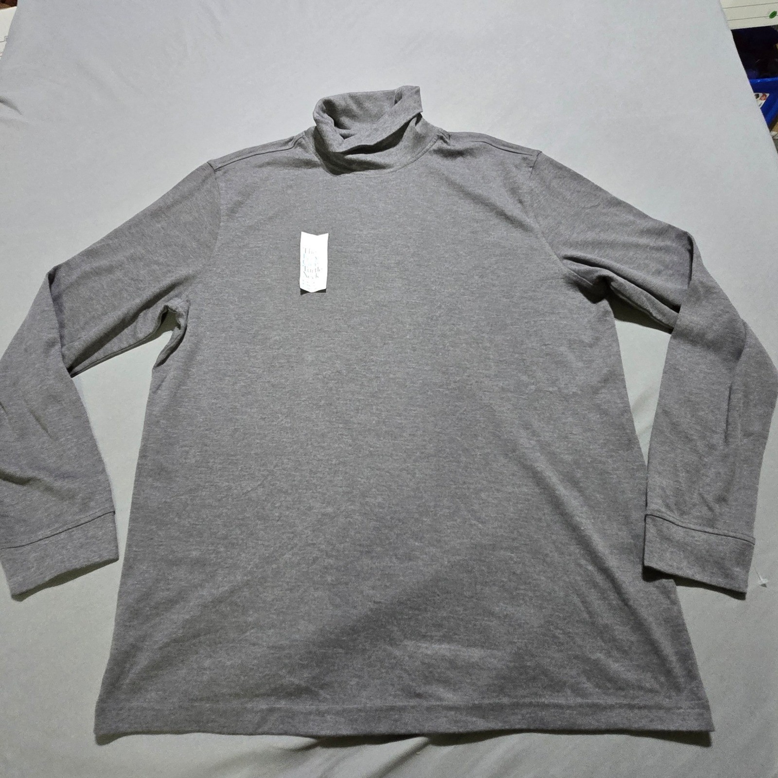 new Croft & Barrow Turtleneck Mens Large Gray Easy Care Extra Soft