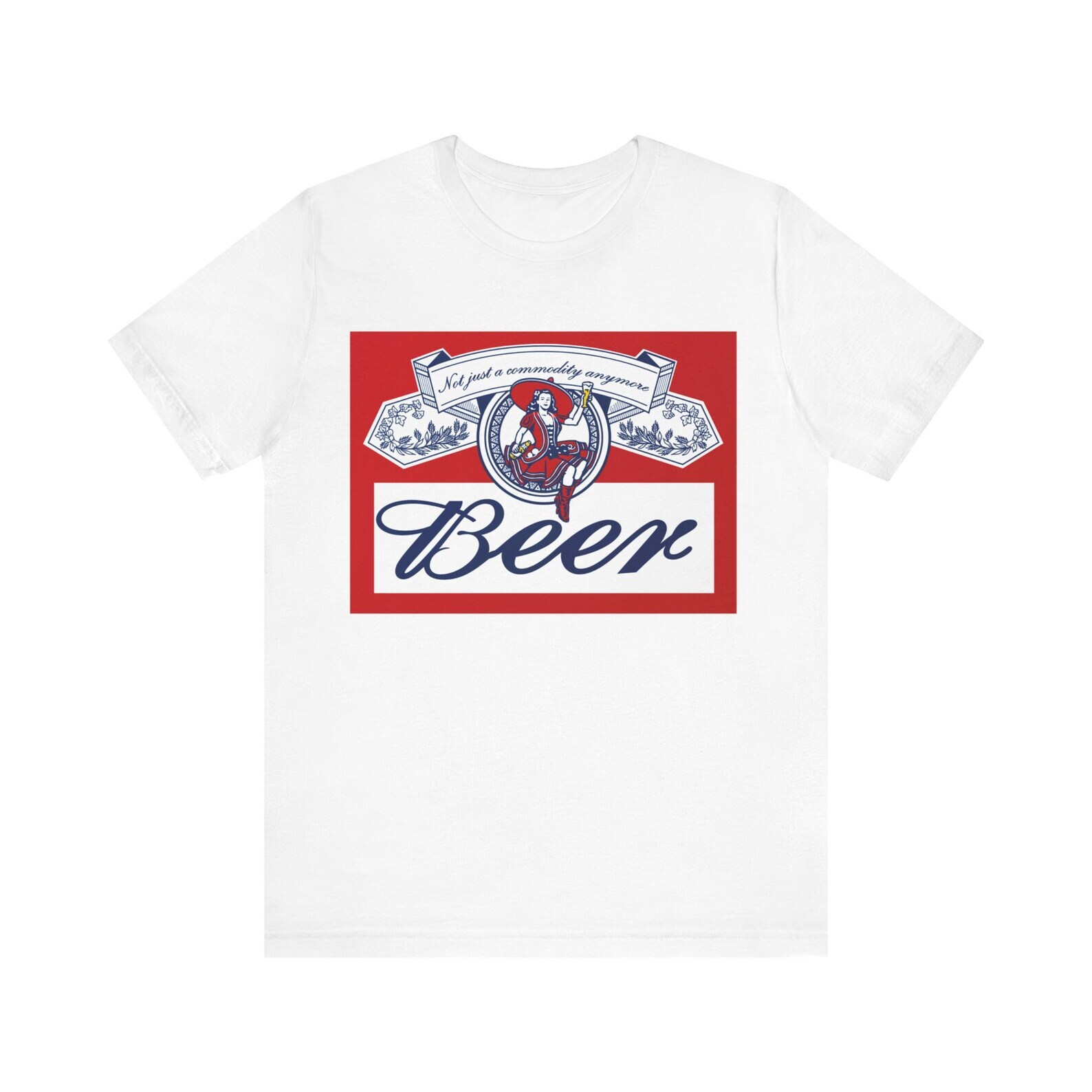Plain Labeled Beer Logo Unisex Jersey Short Sleeve Tee – Brand New