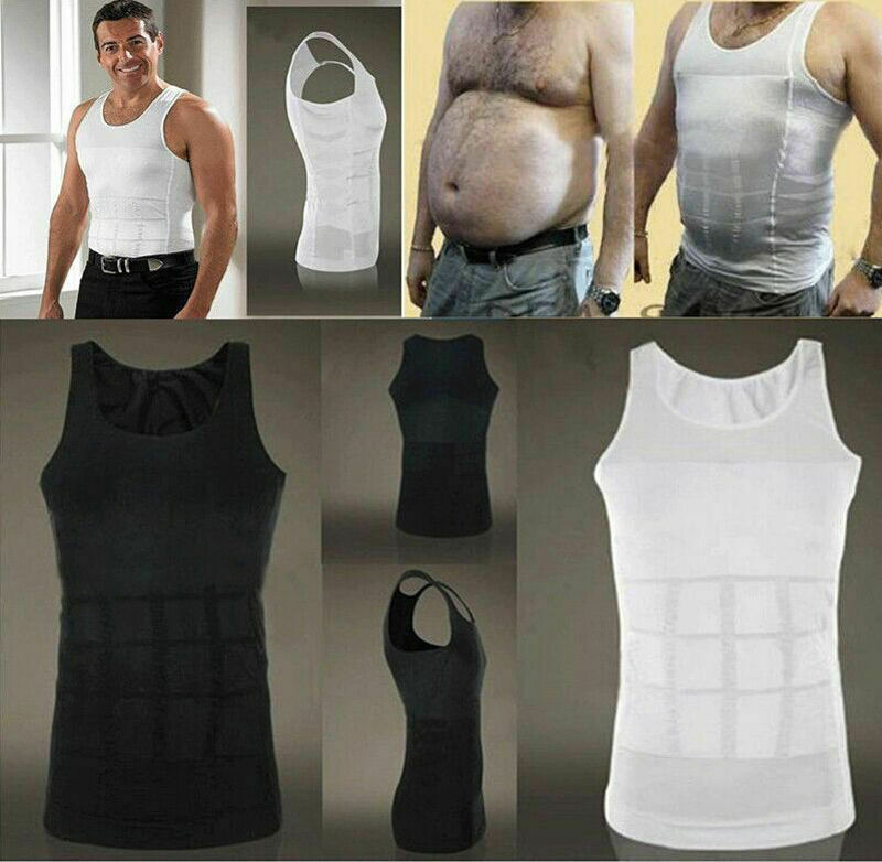 US Men Durable Body Toning Shirt Belly Torso Vest Compression Underwear Tank Top