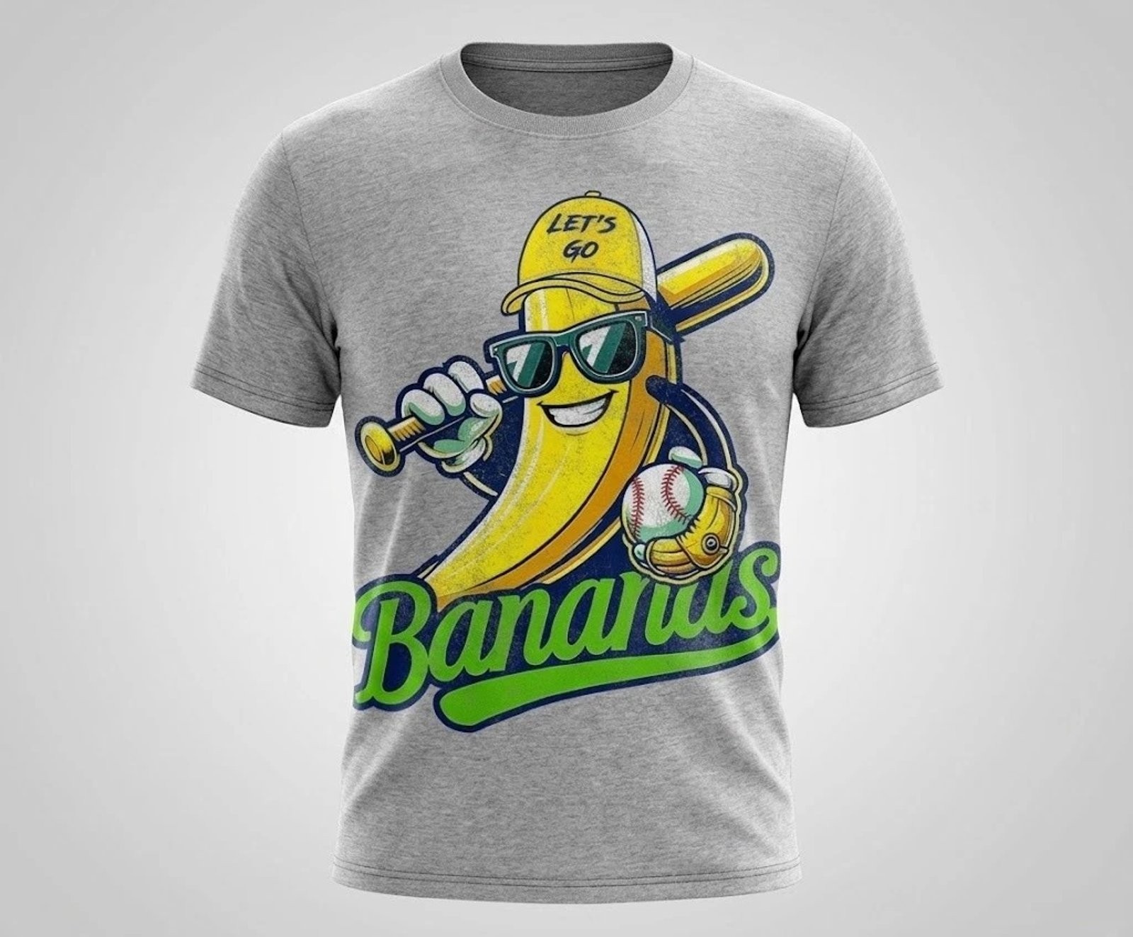 Funny Banana Baseball T-Shirt Cotton Graphic Tee Men