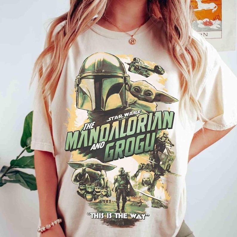 Vintage The Mandalorian And Grogu T-Shirt S-5XL