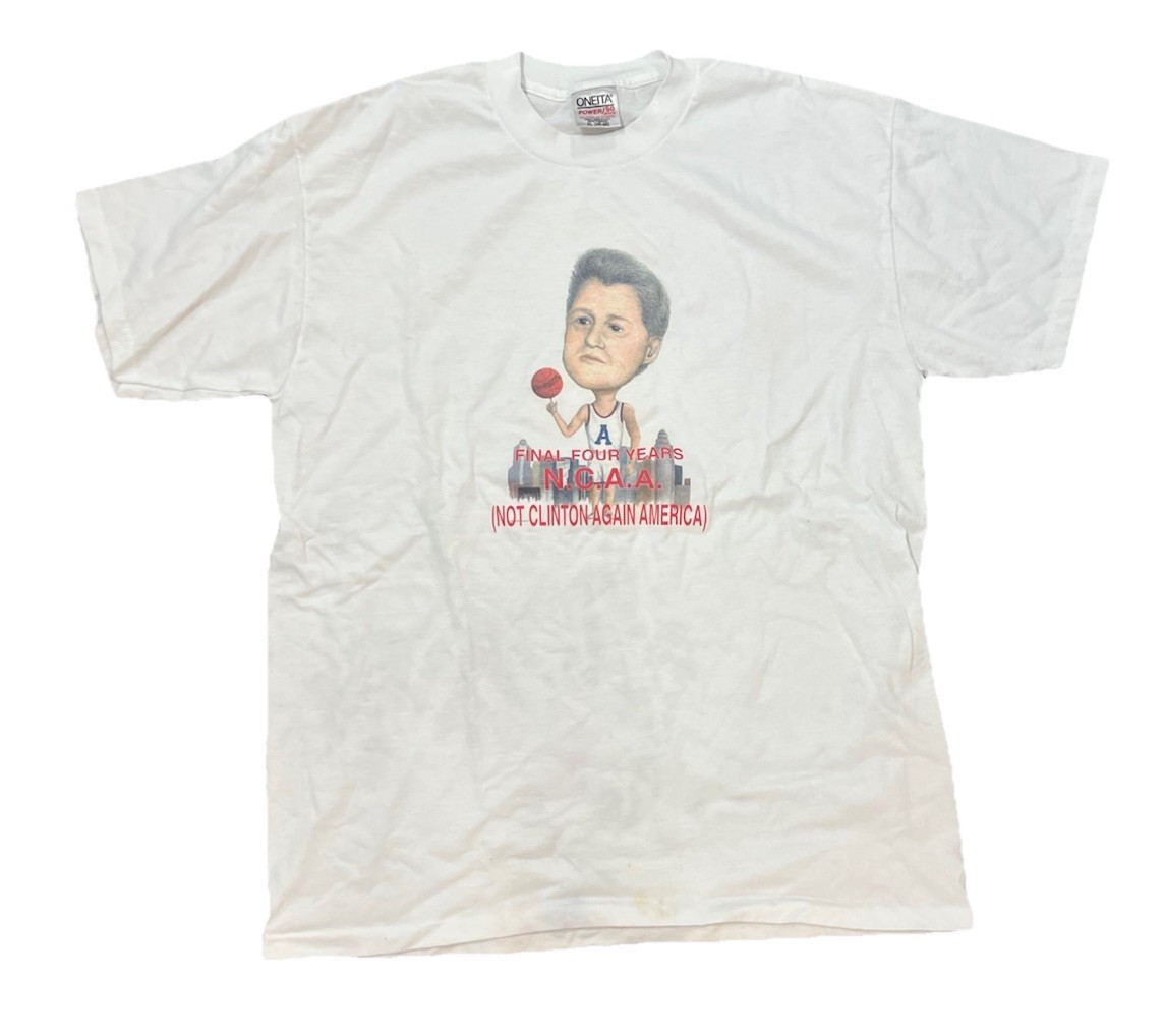 Vintage Bill Clinton Political T-shirt Size XL 90s NCAA Basketball Parody