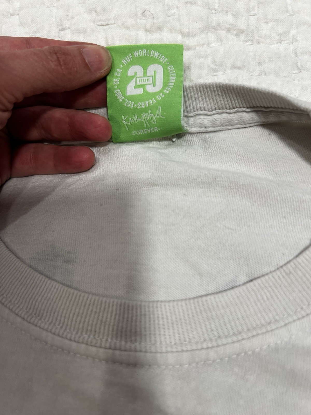 Rare Huf Worldwide Green Buddy T Shirt White Sz L Short Sleeve Graphic Tee 420