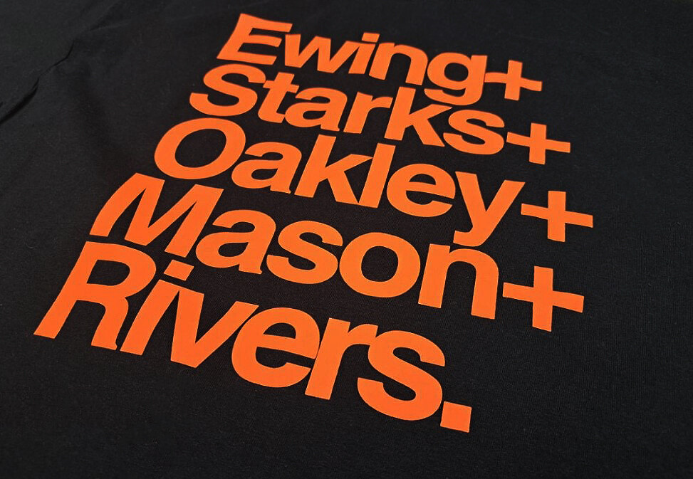 NYK 1994 Retro Names T Shirt, Patrick Ewing, John Starks, Oakley