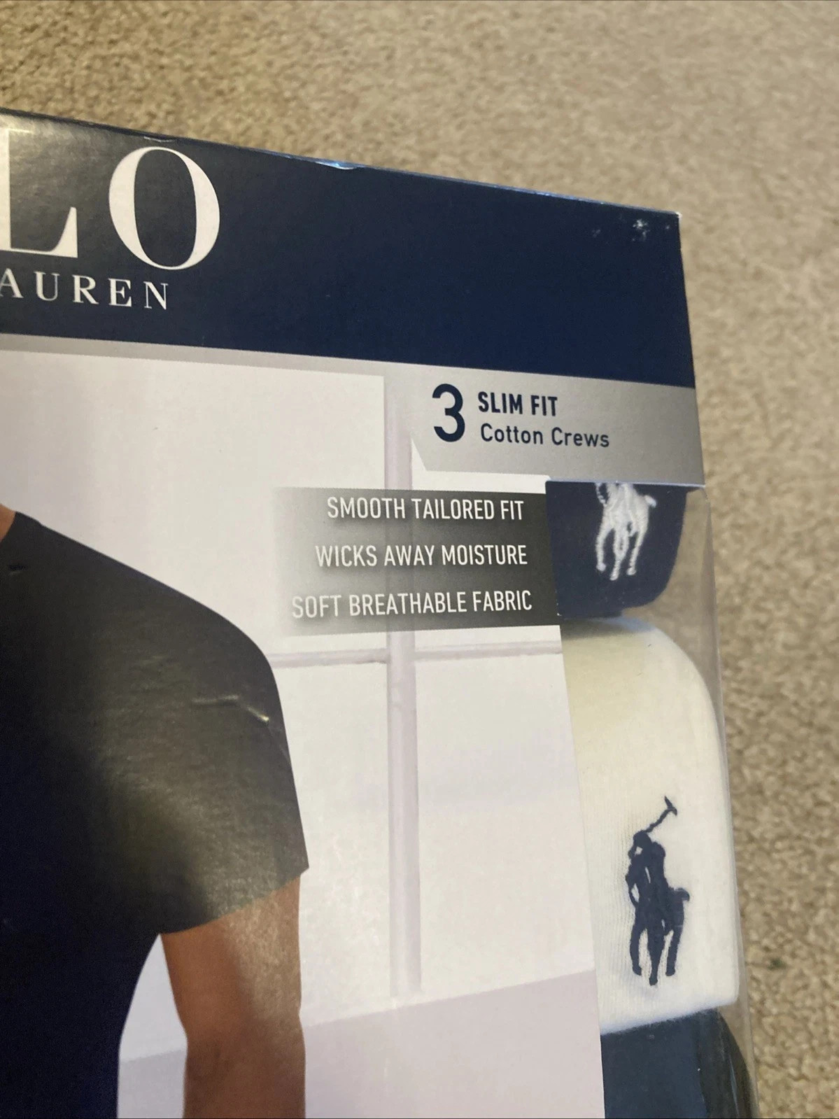 Polo Ralph Lauren Men’s Slim Fit W/ Wicking 3-Pack Crew Cotton Undershirts XL