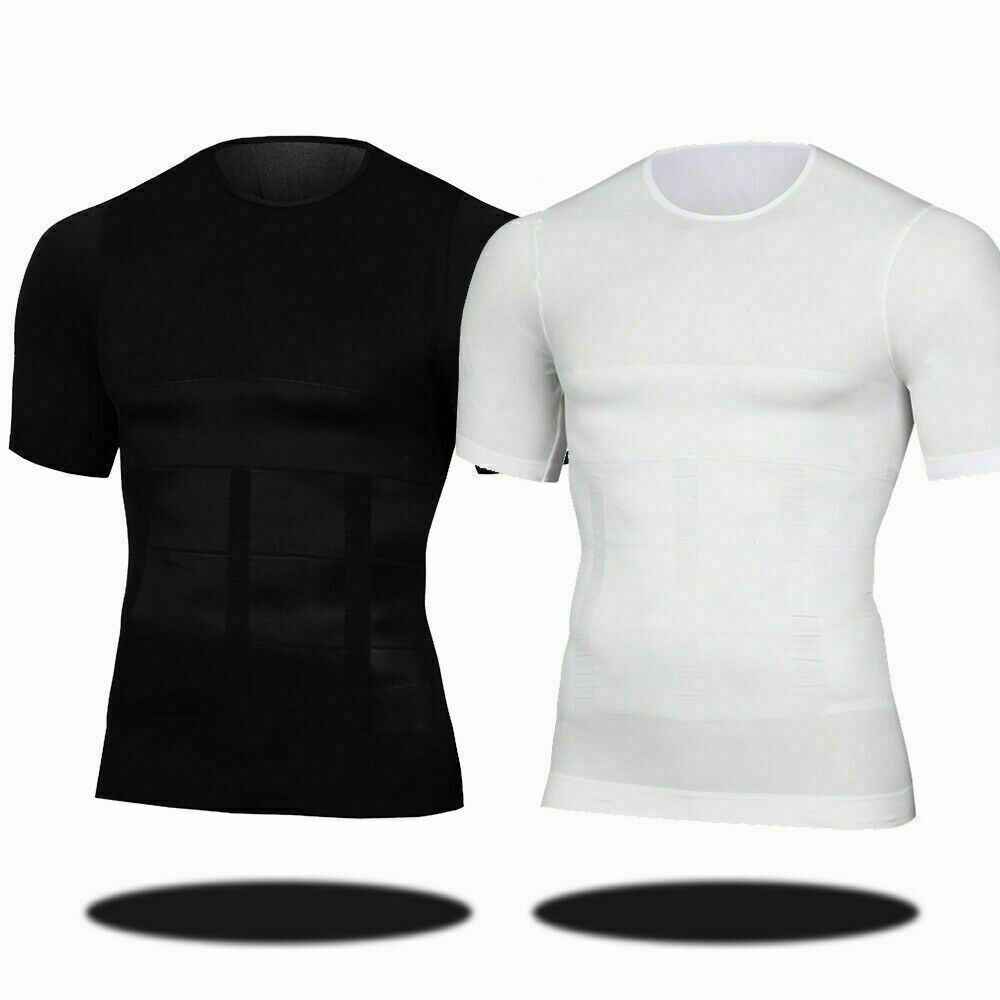 Men’s Fashion Compression T-Shirt Body Shaper Crew Neck Muscle Workout Tank Top