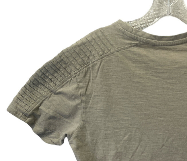 Primark T-Shirt Mens Tan Cotton Size Med Round Neck Pleated Sleeve Round Bottom