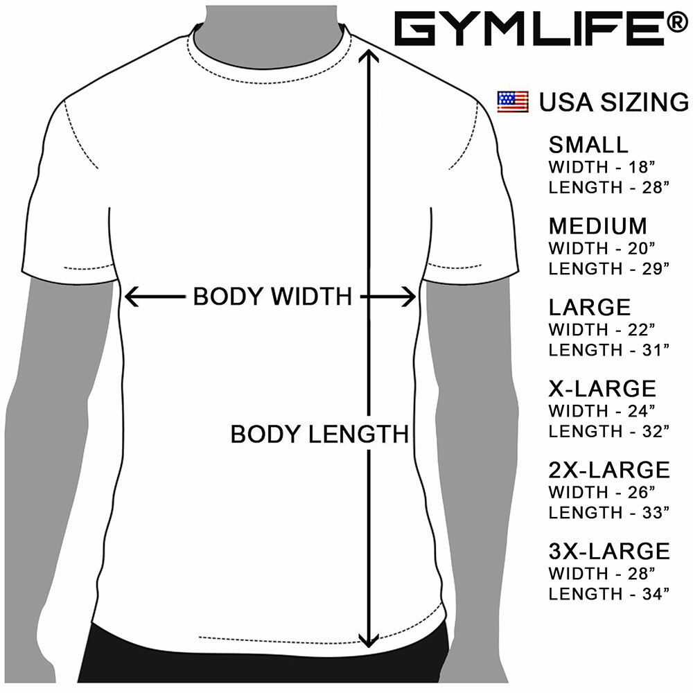 GYM LIFE® Fuse Power Up Mens Athletic T-Shirt Workout Exercise Fitness Tee Black