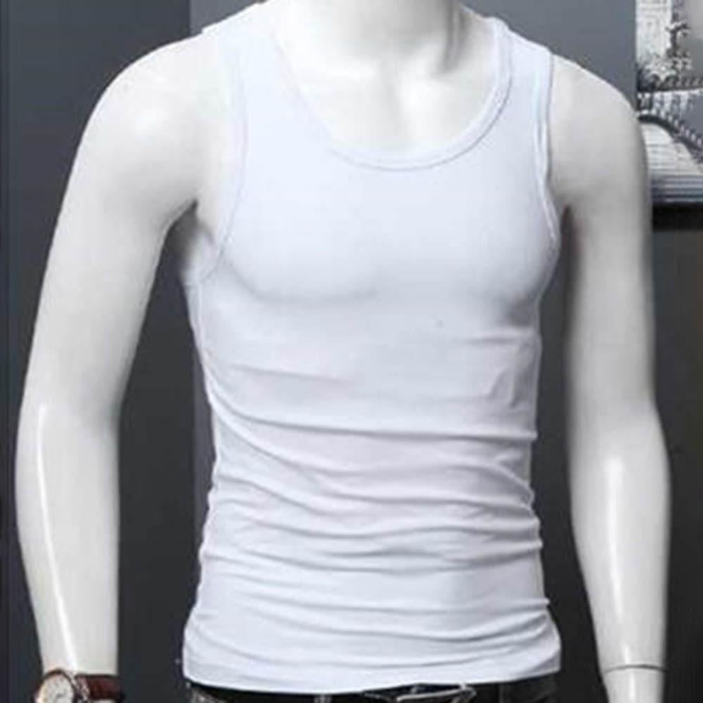 Men’s Comfort-Fit Sleeveless Tank Top Featuring U-Neck for Daily Fitness Wear