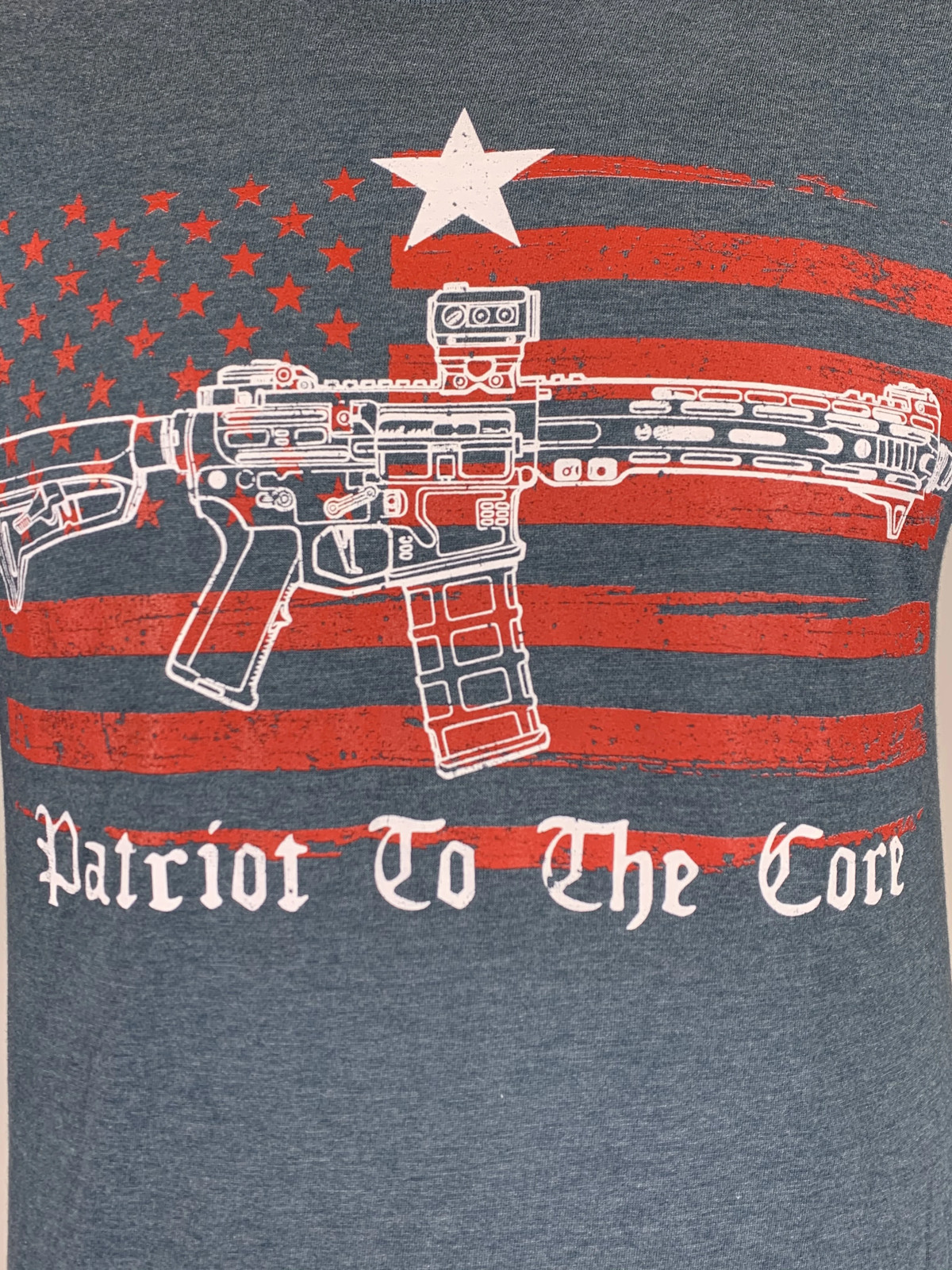 Howitzer Style Men’s T-Shirt PATRIOT TO THE CORE Gray Military Grunt S M L XL 2X