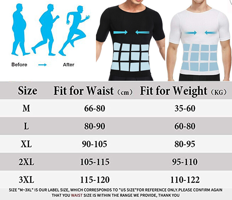 Men Slimming Body Shaper Posture Corrector Vest Tummy Compression T-Shirt Tops