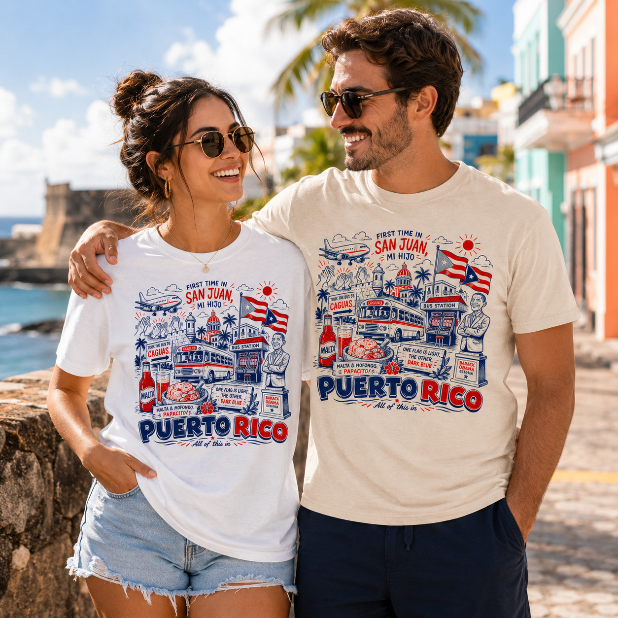 First Time In San Juan Puerto Rico – funny virial boricua song – Unisex T-shirt