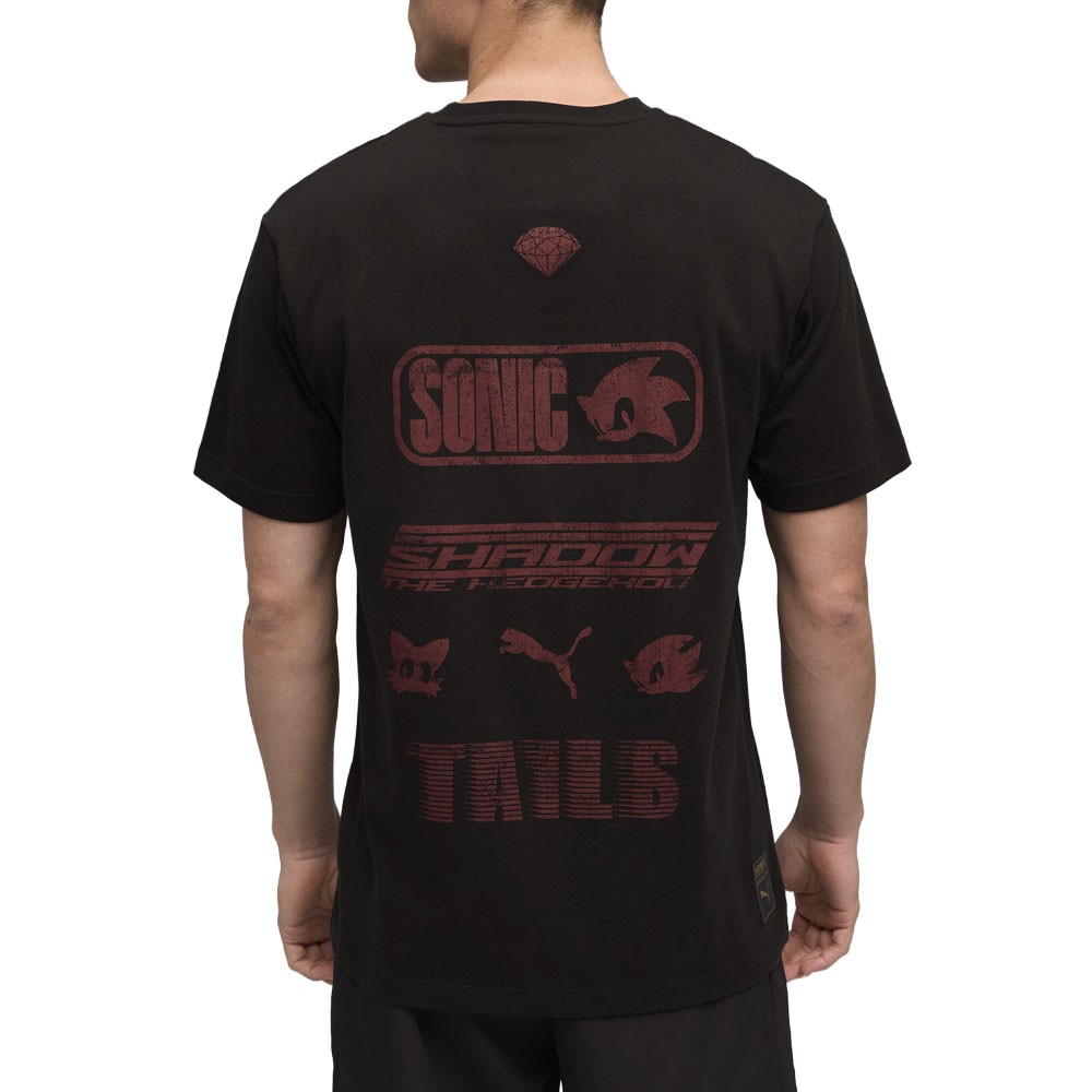 PUMA X Sonic The Hedgehog Relaxed Graphic Crew Neck Short Sleeve T-Shirt Mens S