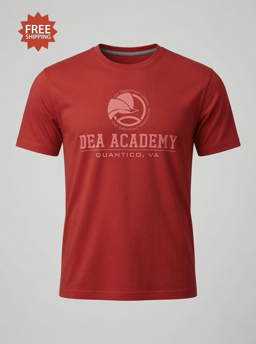 “DEA ACADEMY” Red Dri-Fit Style Athletic T Shirt – Size XL – by MV Sport – NWT!
