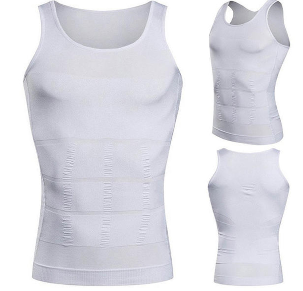 Men’s Slimming Body Shaper Vest Abs Abdomen Compression Workout Tank Tops…