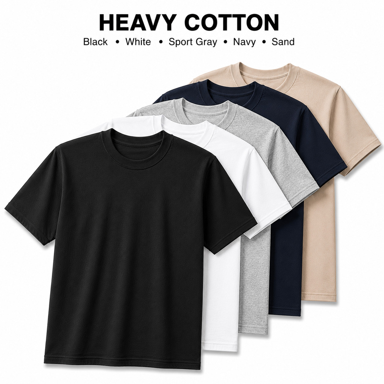 Gildan Heavy Cotton 5000 T-Shirt 3 & 5 Pack Men’s Blank Crew Neck Tee S-5XL