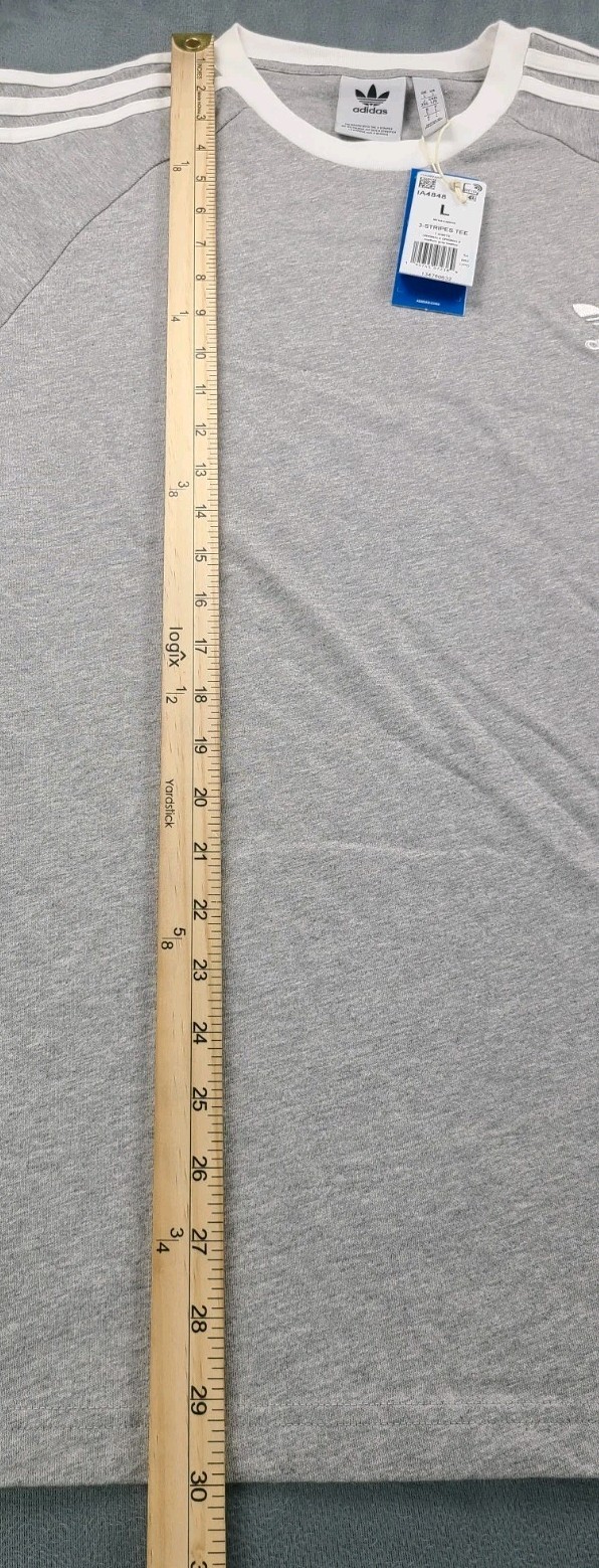 adidas ORIGINALS CALIFORNIA 3 STRIPES TREFOIL HEATHER GREY Tee Men’s Large NWT