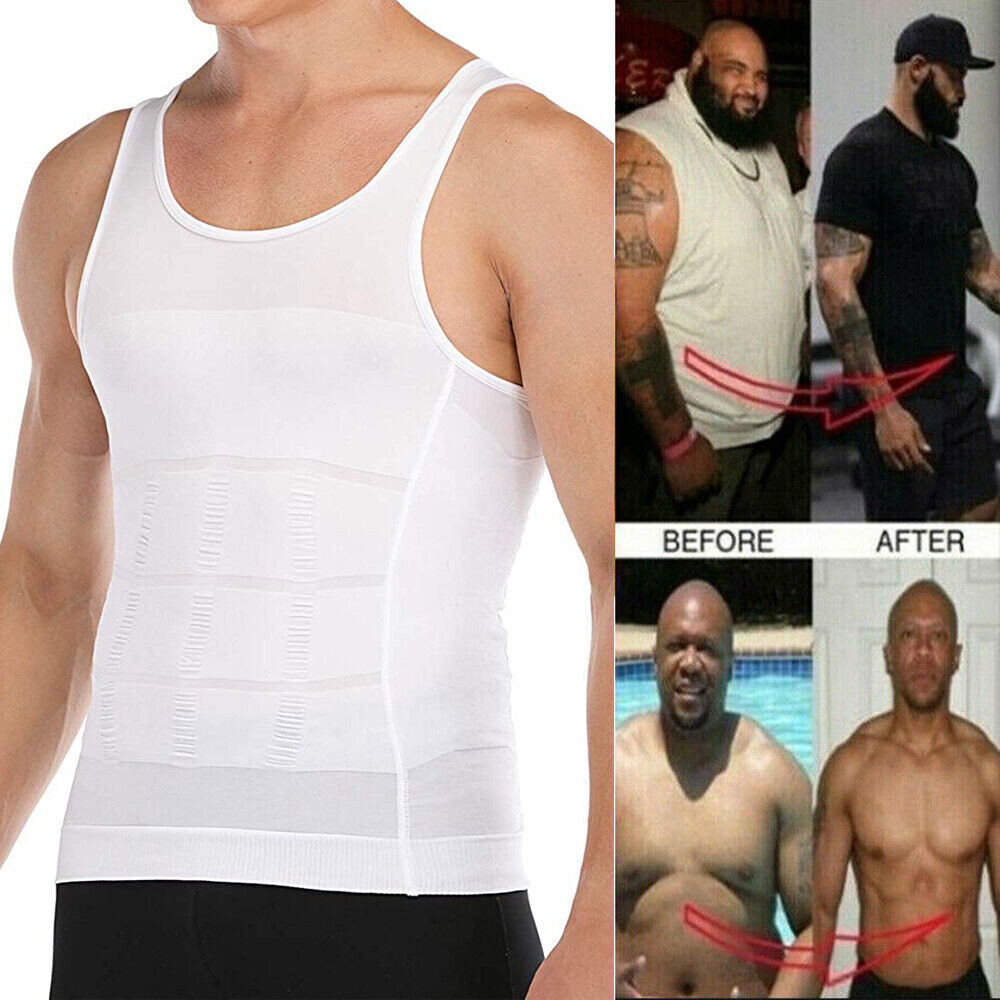 Mens Body Shaper Toning Vest Compression Shirt Tank Top Shapewear Slim Underwear