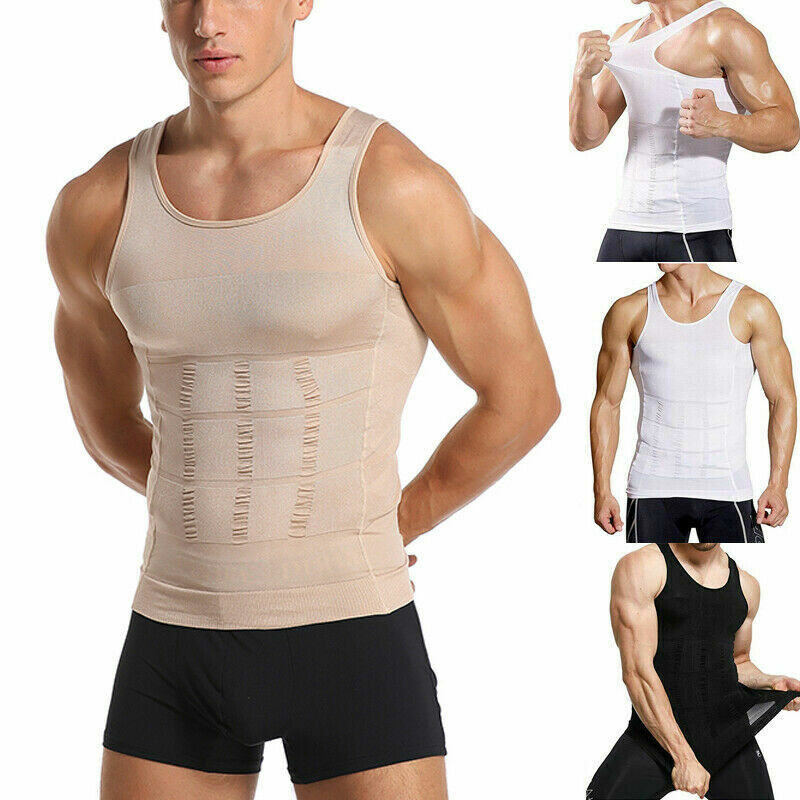 Men Cooling Gynecomastia T-shirt Posture Corrector Vest Compression Shaping Top