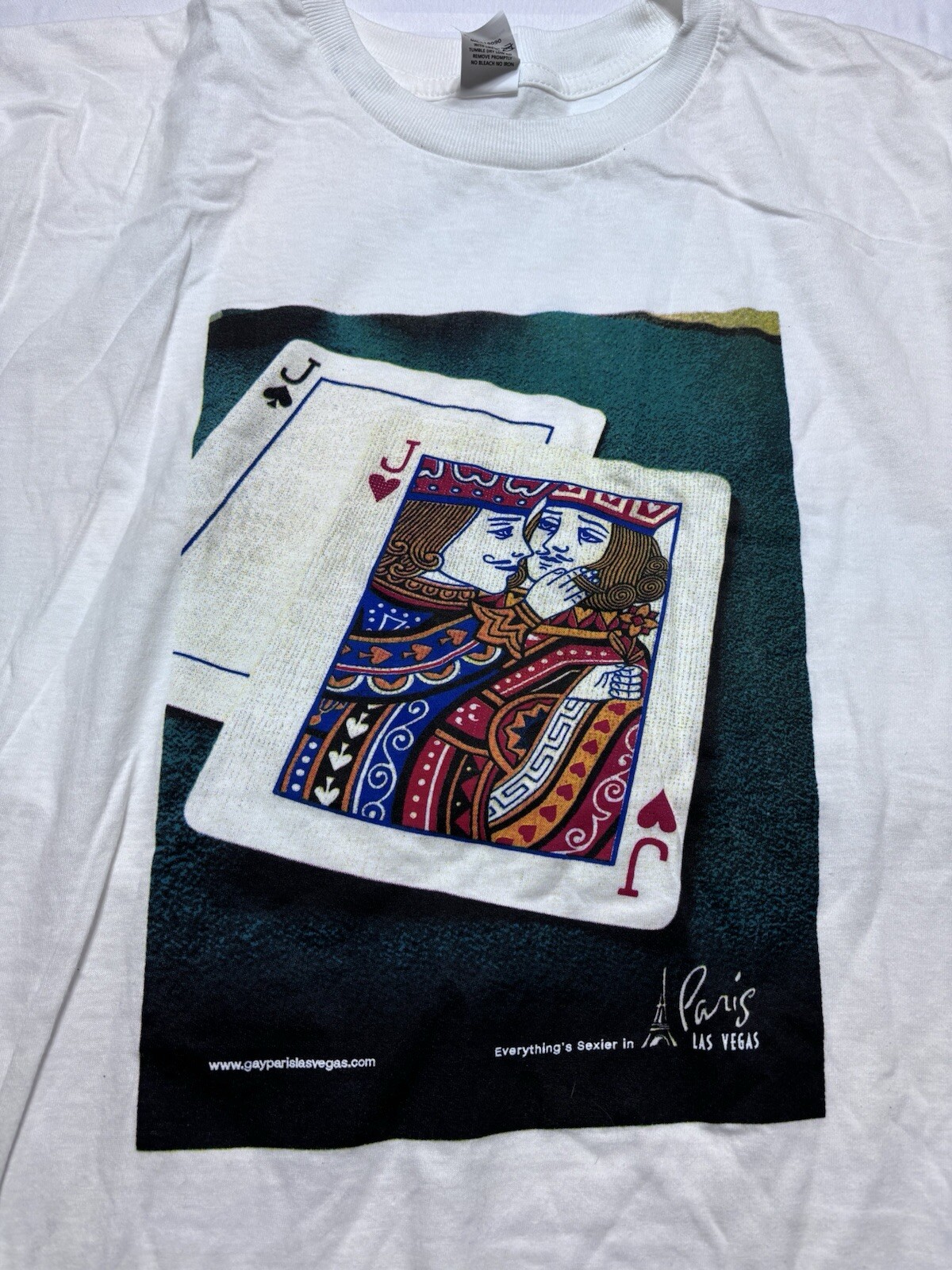 The Core Large White Poker All In Cards Paris Las Vegas Hotel T-shirt JJ