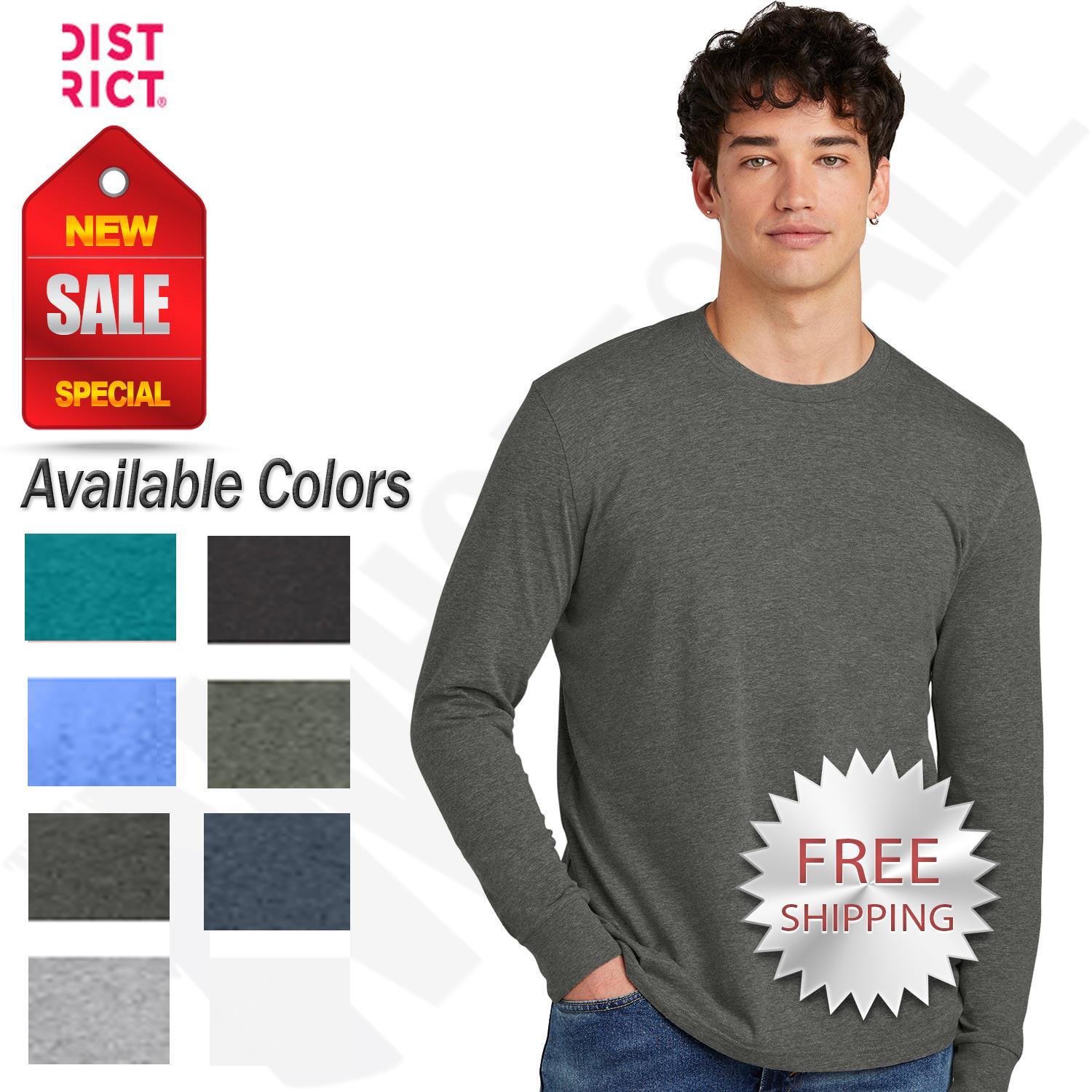 District Mens Long Sleeve Perfect Blend CVC T-Shirt DT109