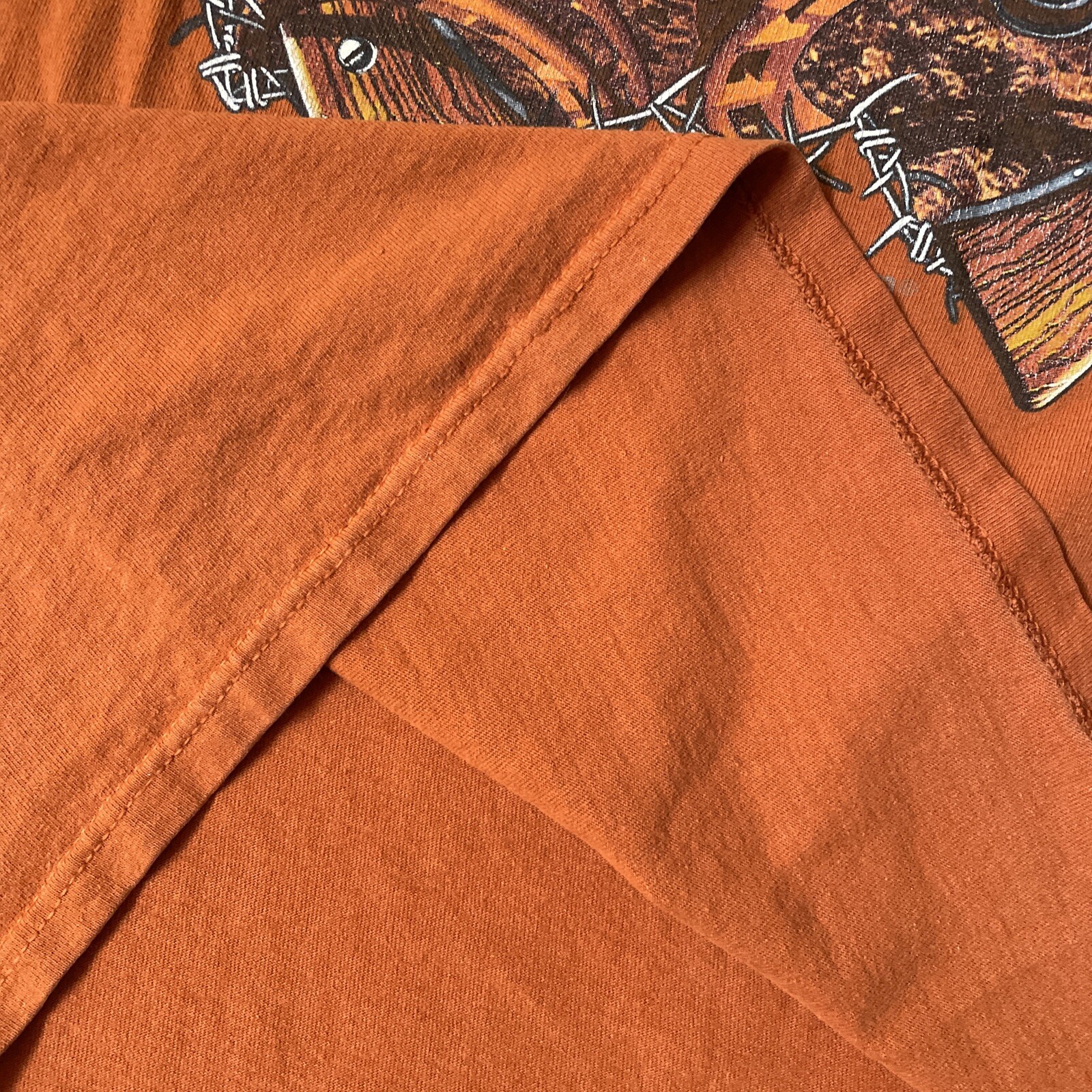Vtg Knotts Berry Farm Ca Men’s XL Silver Bullet Burnt Orange Graphic T Shirt