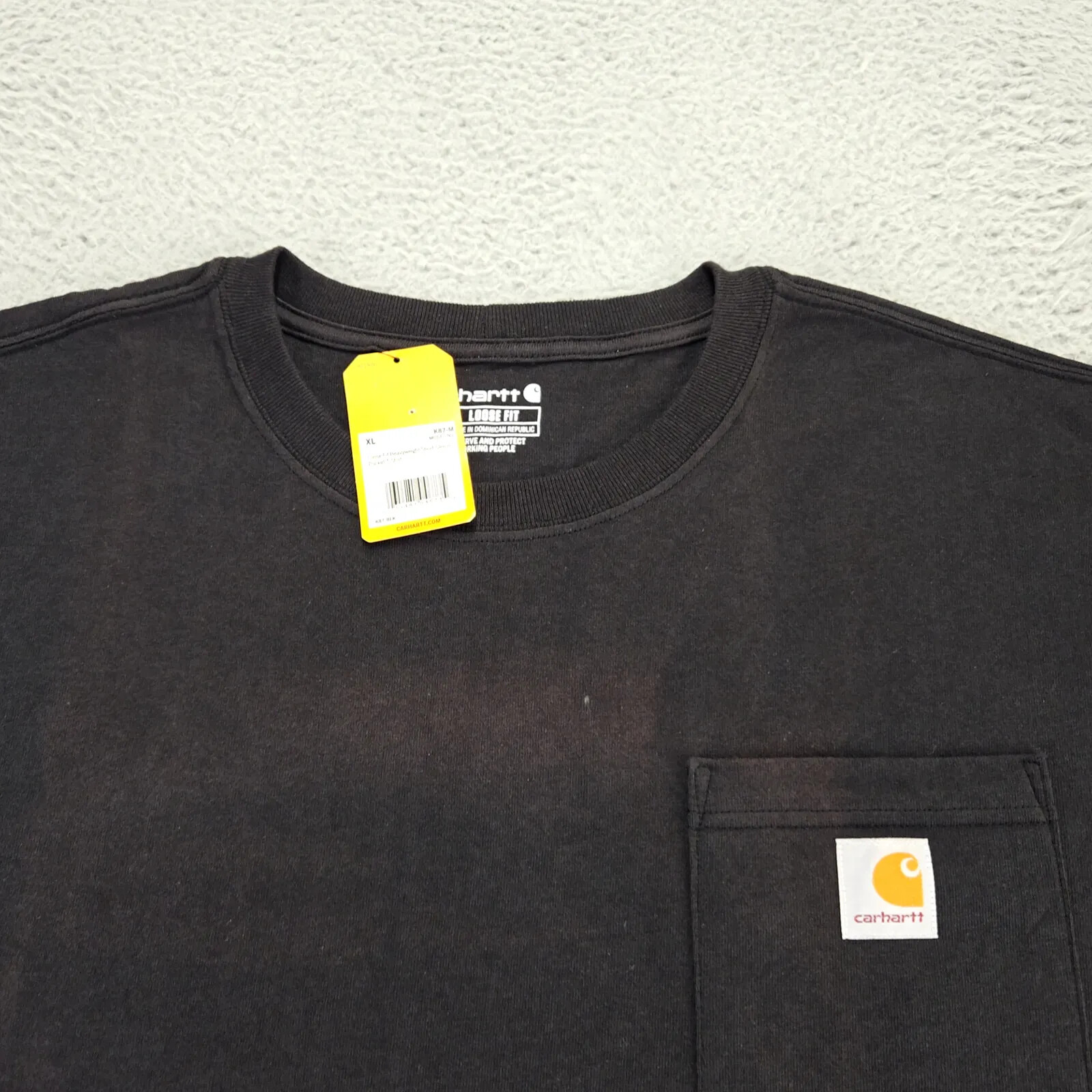 Carhartt Shirt Mens XL Black Faded Loose Fit Heavyweight Short Sleeve Crewneck