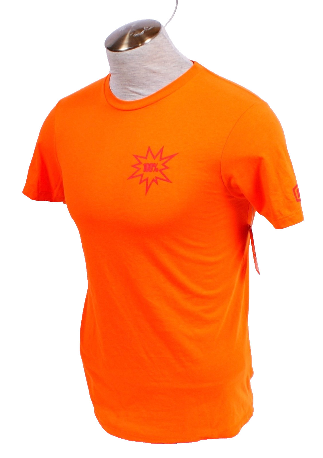 100% Men’s S Orange Short Sleeve Tee T-Shirt
