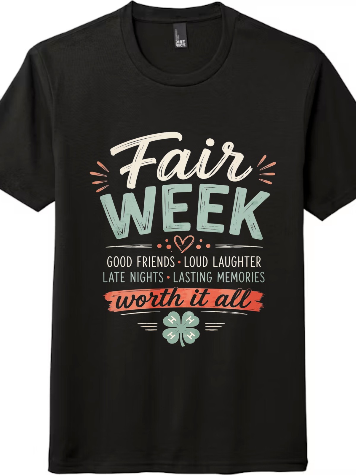 Fair Week Good Friends Memories Graphic Casual Short Sleeve T Shirt