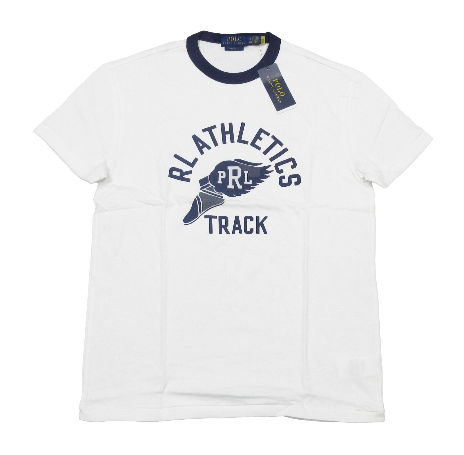 Polo Ralph Lauren Men’s White RL Athletics Track Graphic Short Sleeve T-Shirt