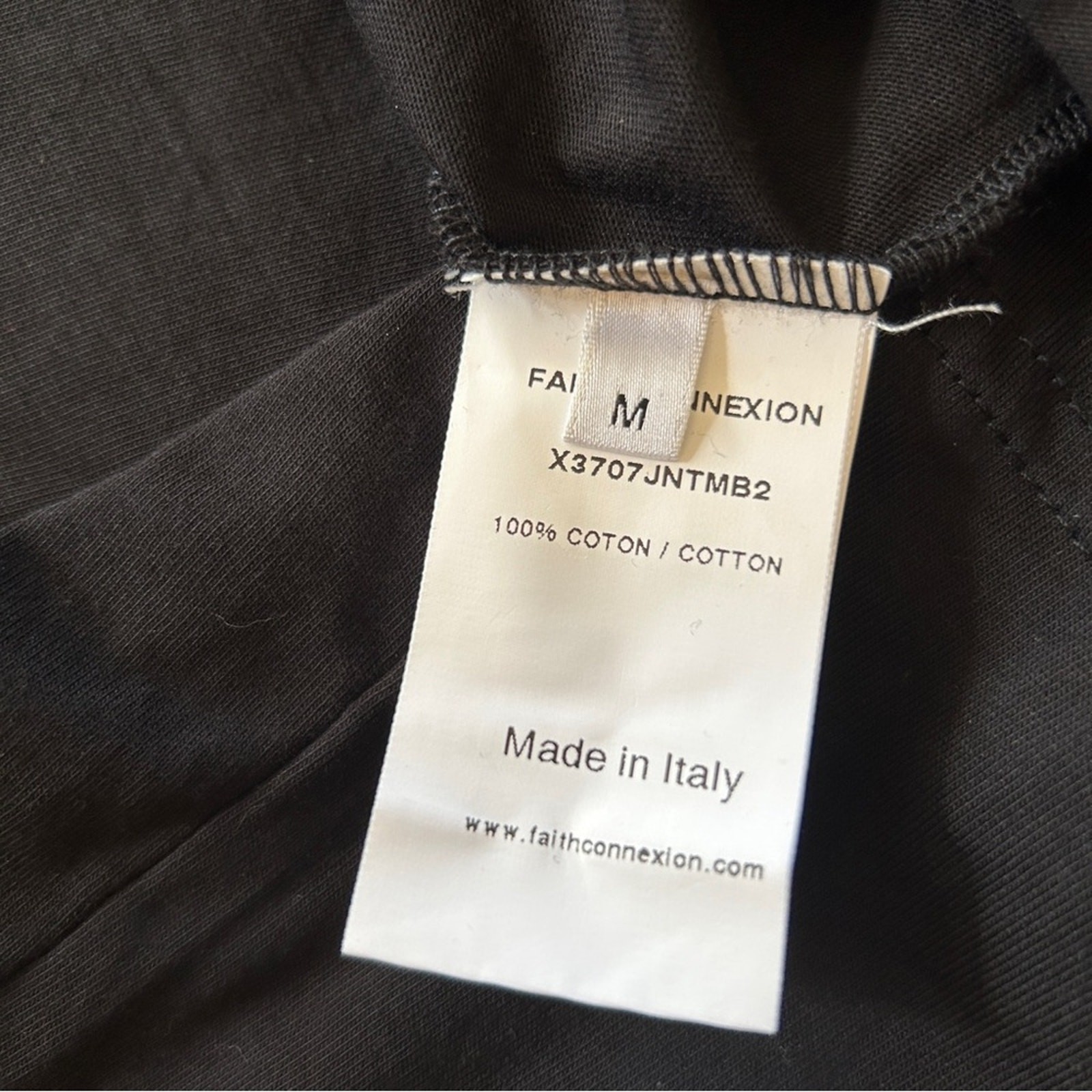Faith Connexion Reconstructed Graphic Tee in Black/Multi Size Medium NWT