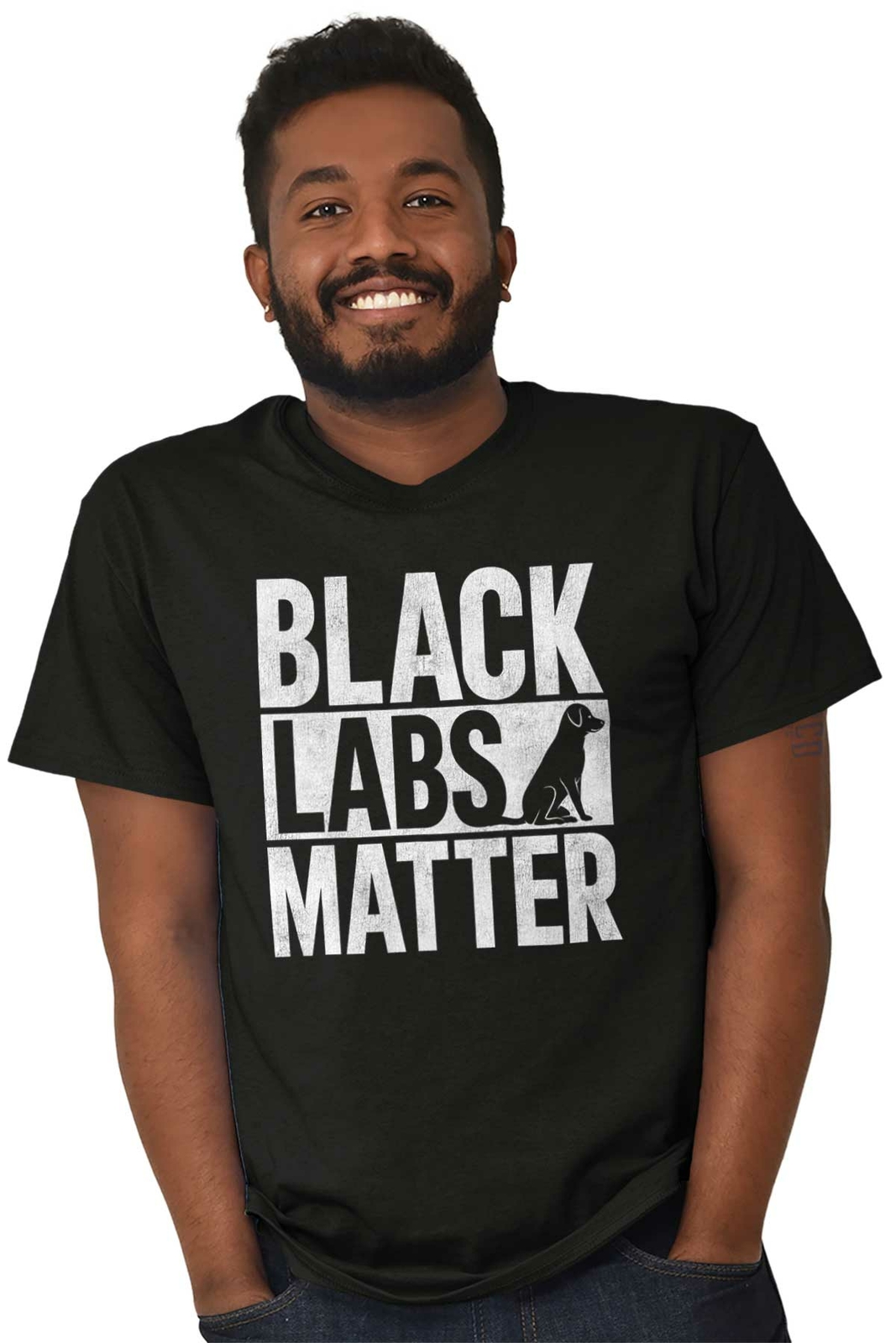 Black Labs Matter Funny Pet Dog Owner Gift Adult Short Sleeve Crewneck Tee