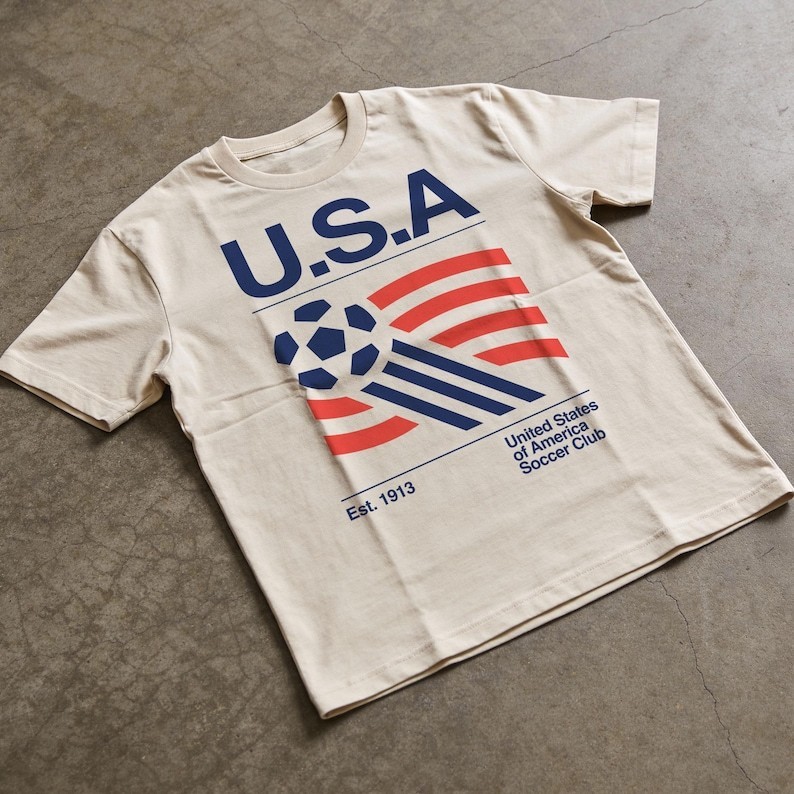 90s United States Soccer Shirt, Retro USA Team Graphic Tee