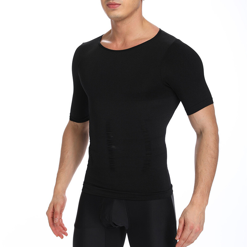 Men Compression Vest Girdle Tank Top Slimming T-Shirt Body Shaper Belly Chest
