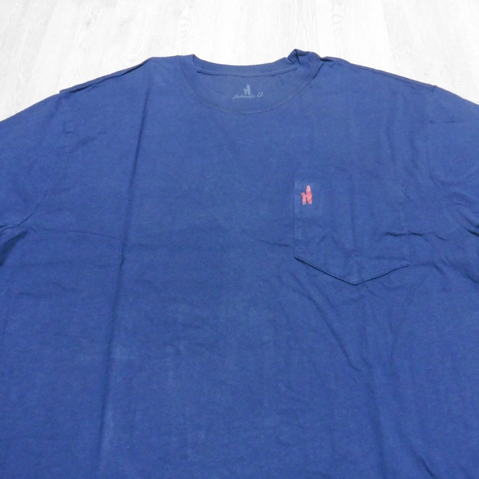 Johnnie-O Men’s M Coastal Way Crewneck T-Shirt Navy Blue LS Graphic Print