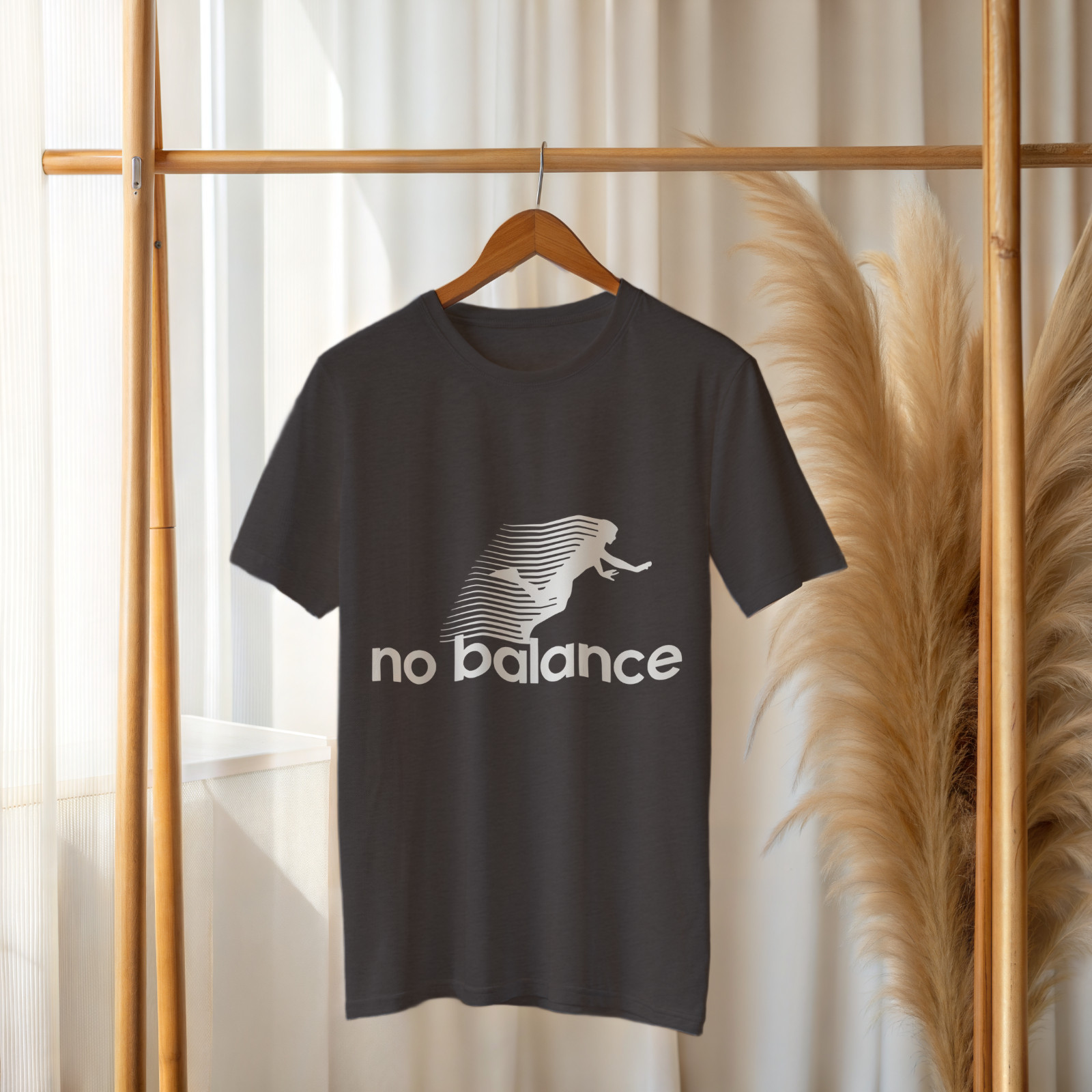 No Balance Funny T-Shirt – Parody Graphic Tee with Falling Silhouette A326