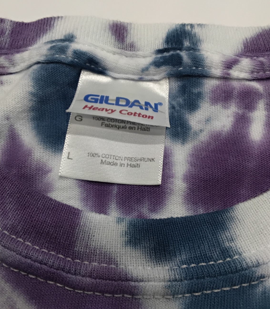 New Tie Dye Men’s T-Shirt Purple Blue Adult Large Multicolor Summer Spiral