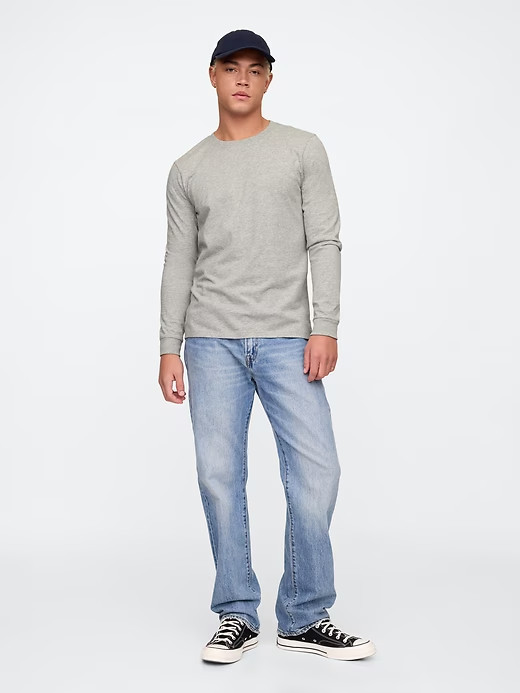 NWT GAP Everyday Long-Sleeve Tee Shirt T-Shirt 100% cotton Heather Gray Men M L