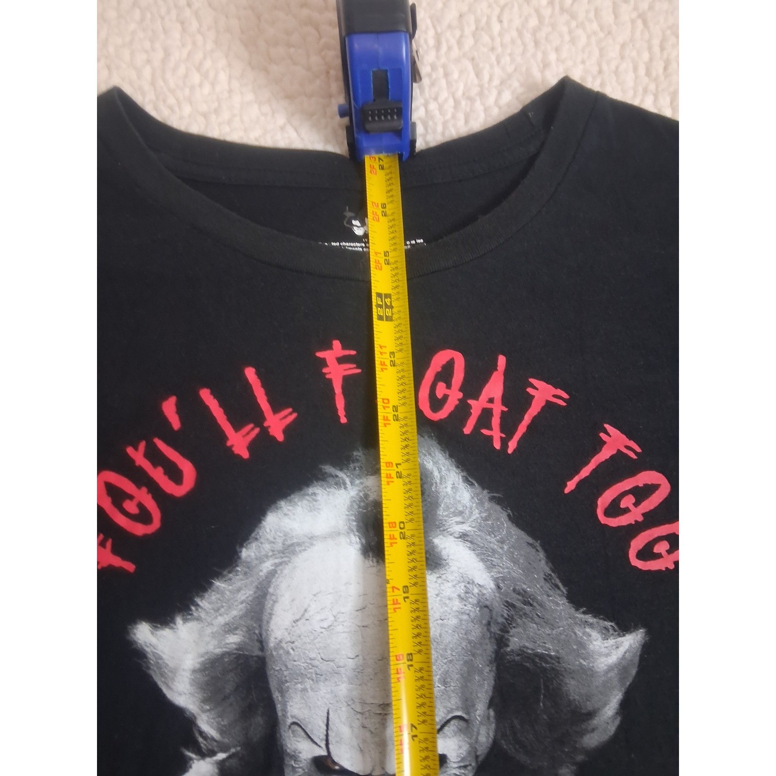 IT Movie Pennywise Youll Float Too Graphic T-Shirt Black Large Horror Tee