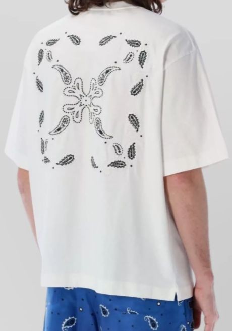 Off-White Men’s White Graphic Crew Neck Pullover Cotton Bandana Skate T Shirt L