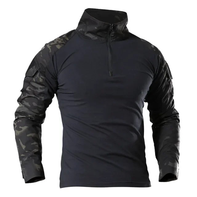 Tactical Combat Shirt Men Army Military Camo Long Sleeve Airsoft Hunting