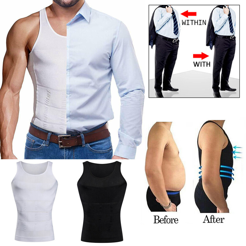 Men Body Shaper Slimming Tummy Vest Thermal Compression Shirt Tank Top Shapewear