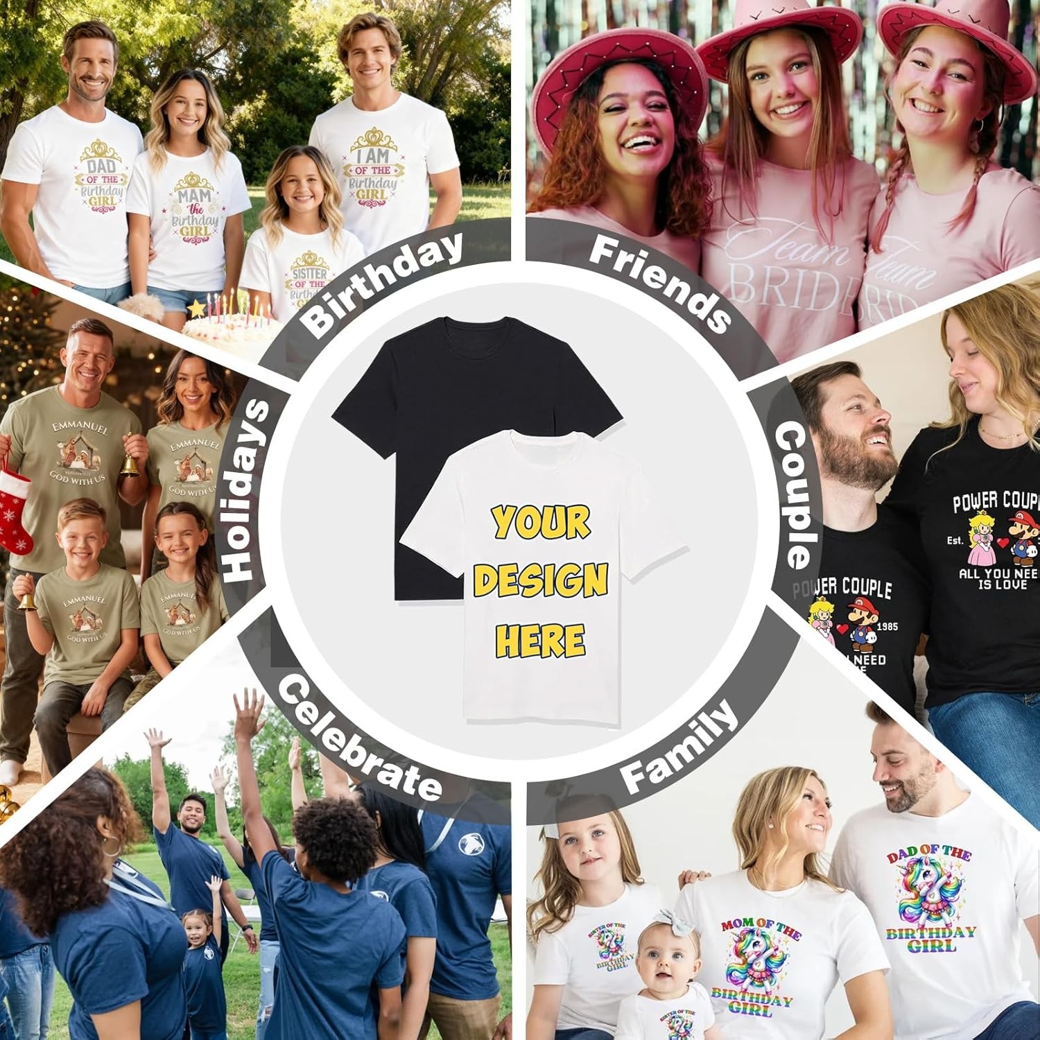 Custom T-Shirt Personalized Unisex Front & Back Print Your Photo Logo Design