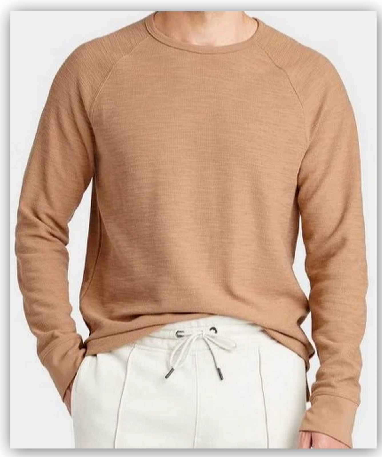 Men’s Long Sleeve TEXTURED PULLOVER Shirts Crewneck Goodfellow