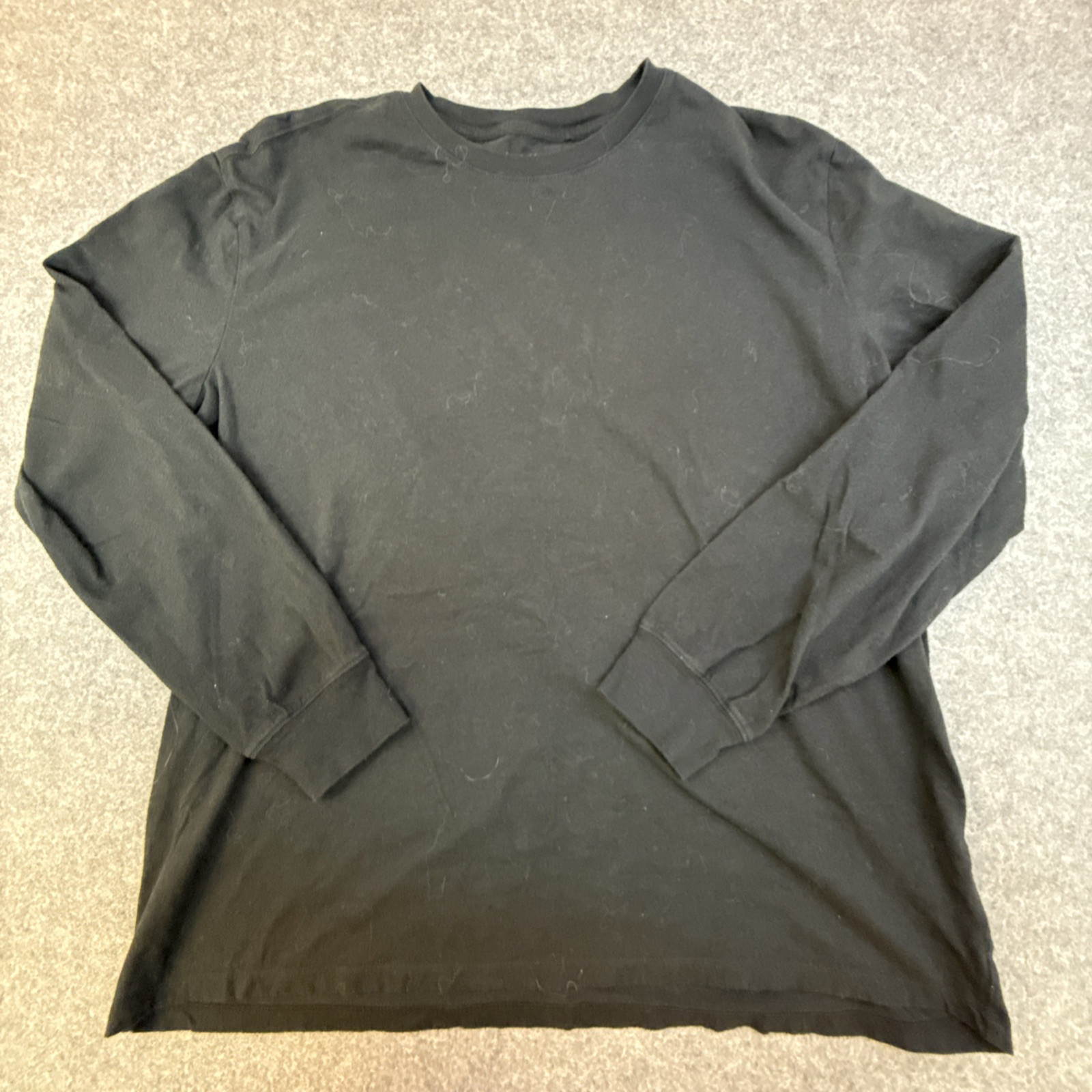 Sanoma Weekend Tee Mens Long Sleeve Pullover 100% Cotton Easy Care Black Size XL
