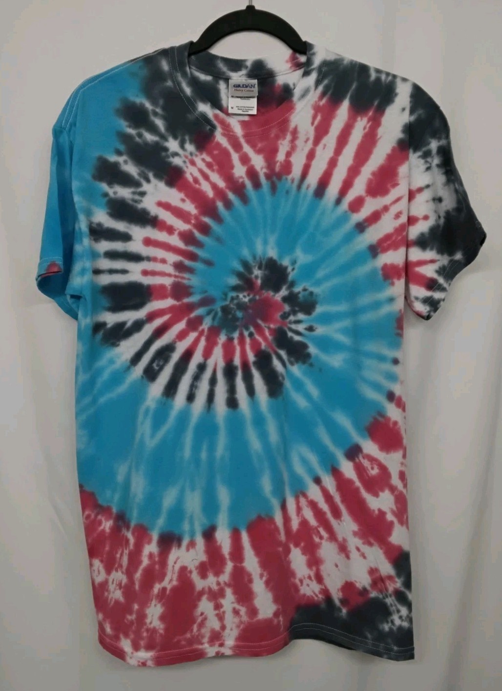 New Tie Dye Men’s Medium T-Shirt Red Blue Multicolor Summer Swirl Spiral