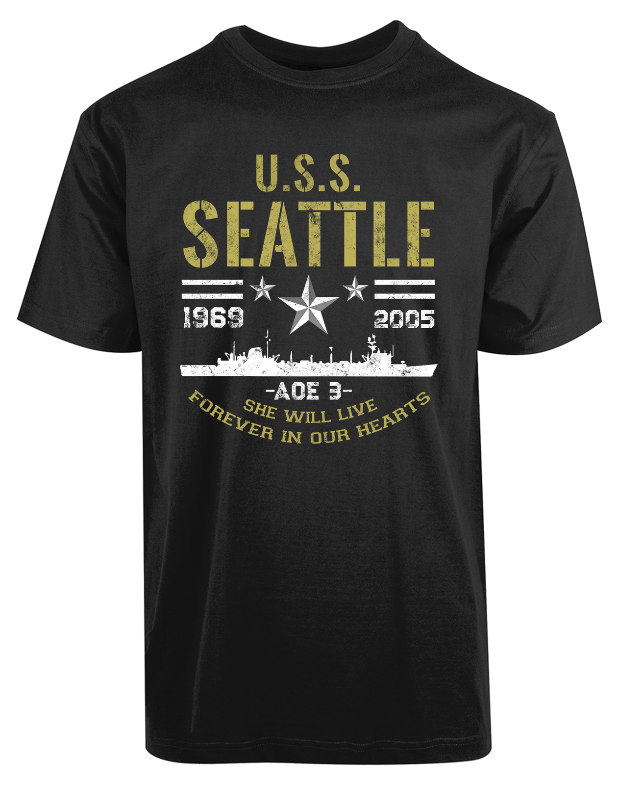 USS Seattle Will Live Forever In Our Heart New Mens Shirt Unisex Support USA Tee