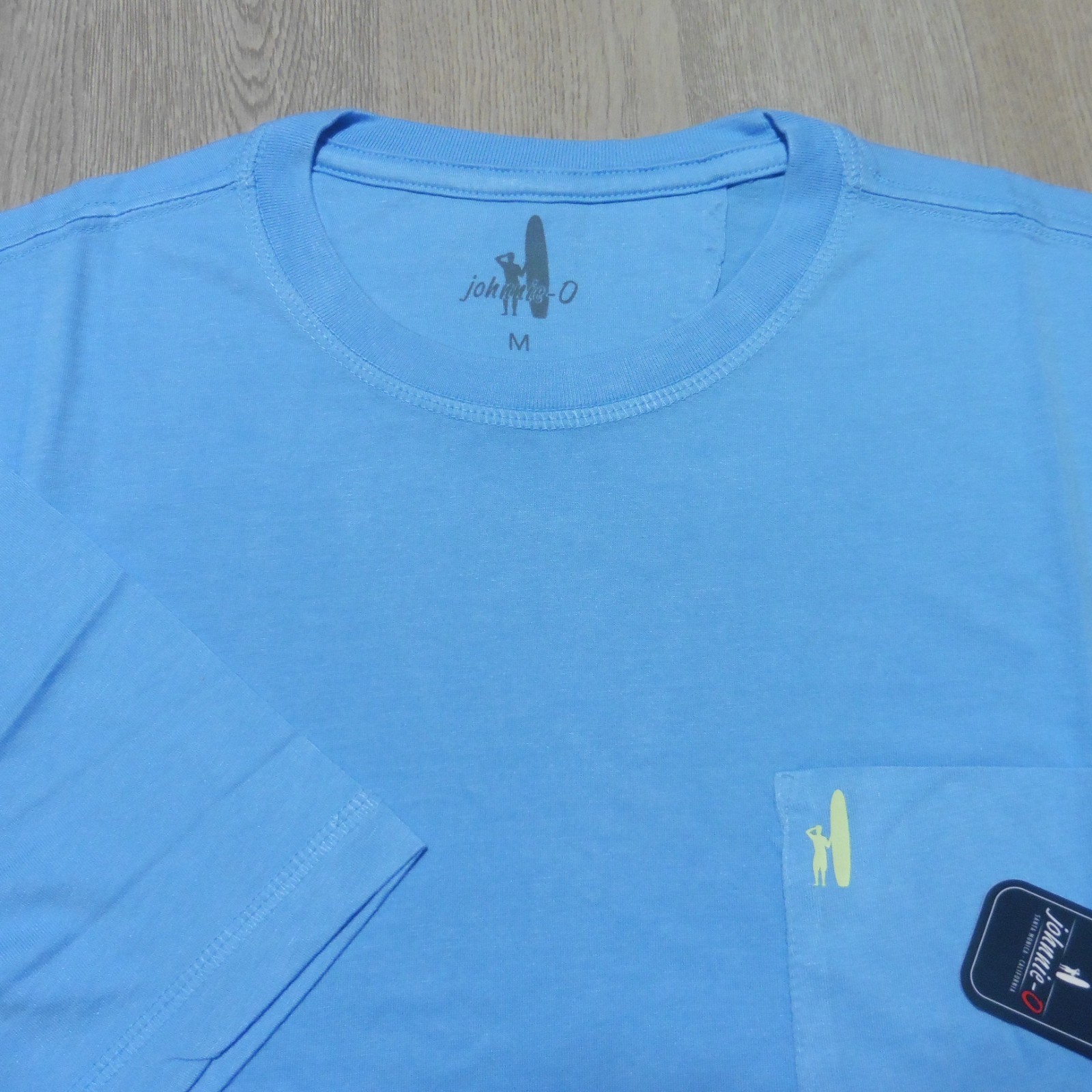 JOHNNIE O Mens M MEDIUM T SHIRT PALM PARADISE MALIBLU GOLF BLUE SANTA MONICA TEE