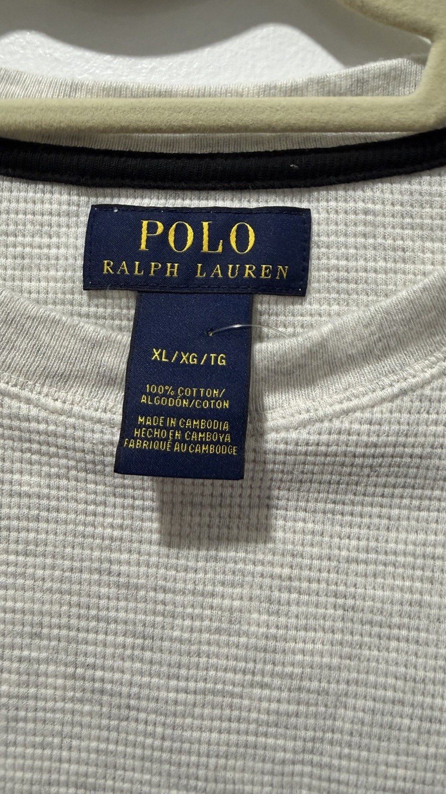 Polo Ralph Lauren Men’s Gray Waffle Knit Crew Neck Long Sleeve T-Shirt XL